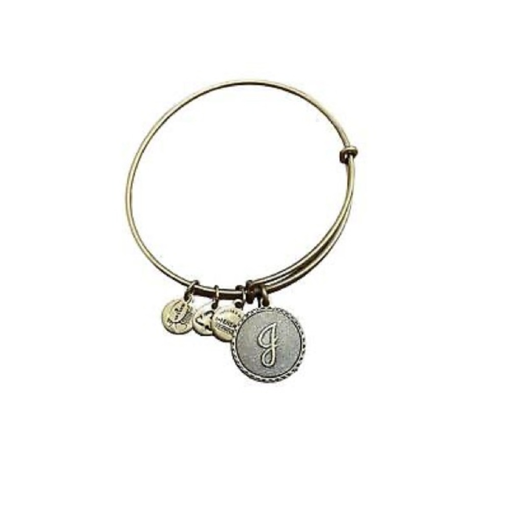 Alex and Ani J Gold Charm Bangle Bracelet